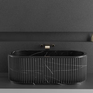 Black Diamont Marble Tub -Marble Bathtub - Natural Stone Bathtub for Modern Bathrooms - Handmade Spa Quality Marble Tub