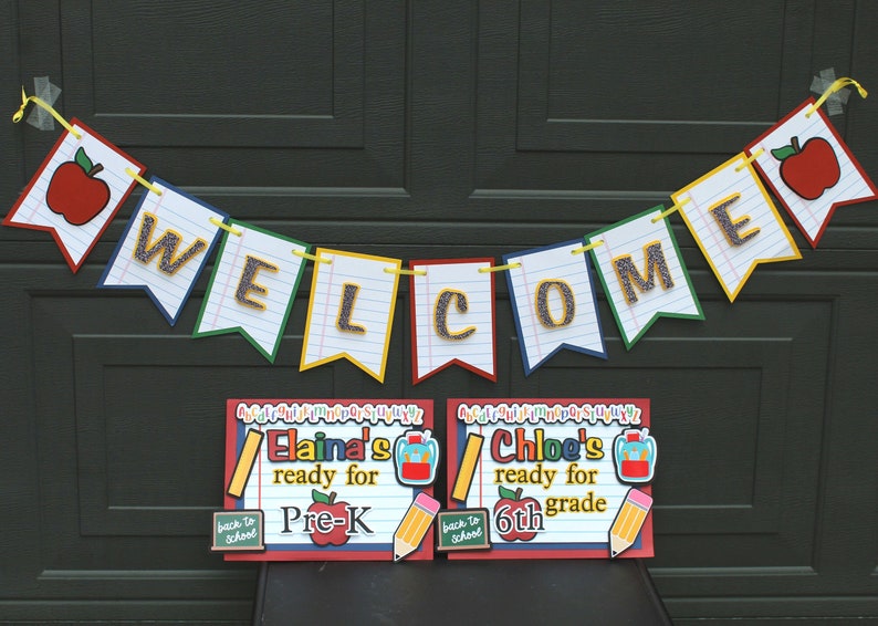 Classroom Welcome Banner First Day of School Decor Bulletin Board Back ...