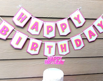 Custom Birthday Banner: Colorful Party Decor, Photo Backdrop. Playful Celebration Holiday decor. Personalizable