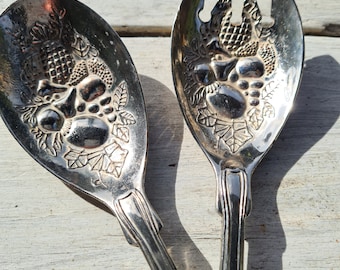 古い銀メッキのサービングスプーンのセット - Etsy 日本