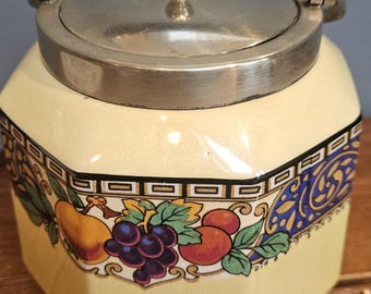 Vintage art deco Flosmaron 1930s biscuit barrel lidded jar
