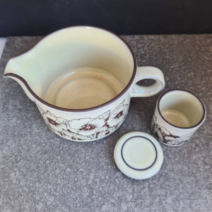 Vintage Hornsea Pottery Milk Gravy Jug and condiment pot- Hornsea range, Cornrose design