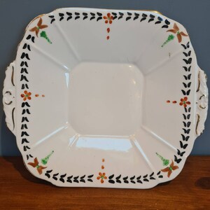 Vintage square Melba Bone China cake plate