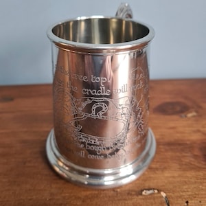 vintage pewter childs tankard