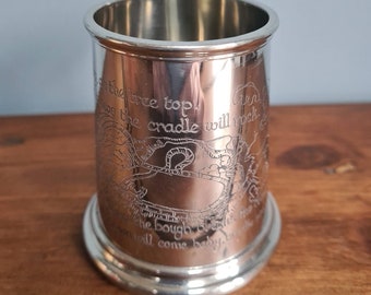 vintage pewter childs tankard