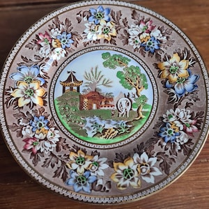 Plato llano vintage con diseño de elefante de Hadderidge Pottery, VGC