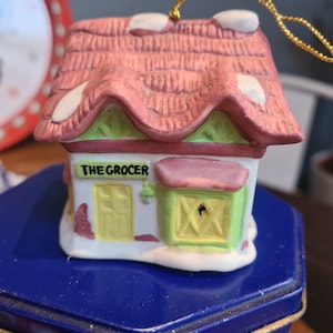 Vintage "The Grocer" hanging bell decoration Christmas