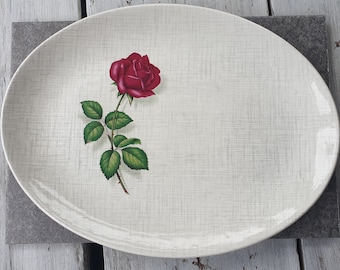 J& G Meakin Sol Rose Serenad tallrik 1950-tal