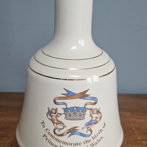 Vintage Royal Commemorative birth of Prince William of Wales 21 June 1982.Bells Whisky Porcelain Decanter By Wade