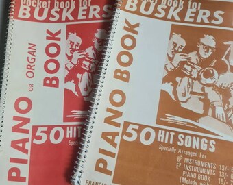 Vintage zakboeken voor straatmuzikanten, twee boeken