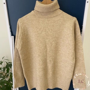 Turtleneck Long Sleeve Sweater Loose Women Sweater One Size - Etsy