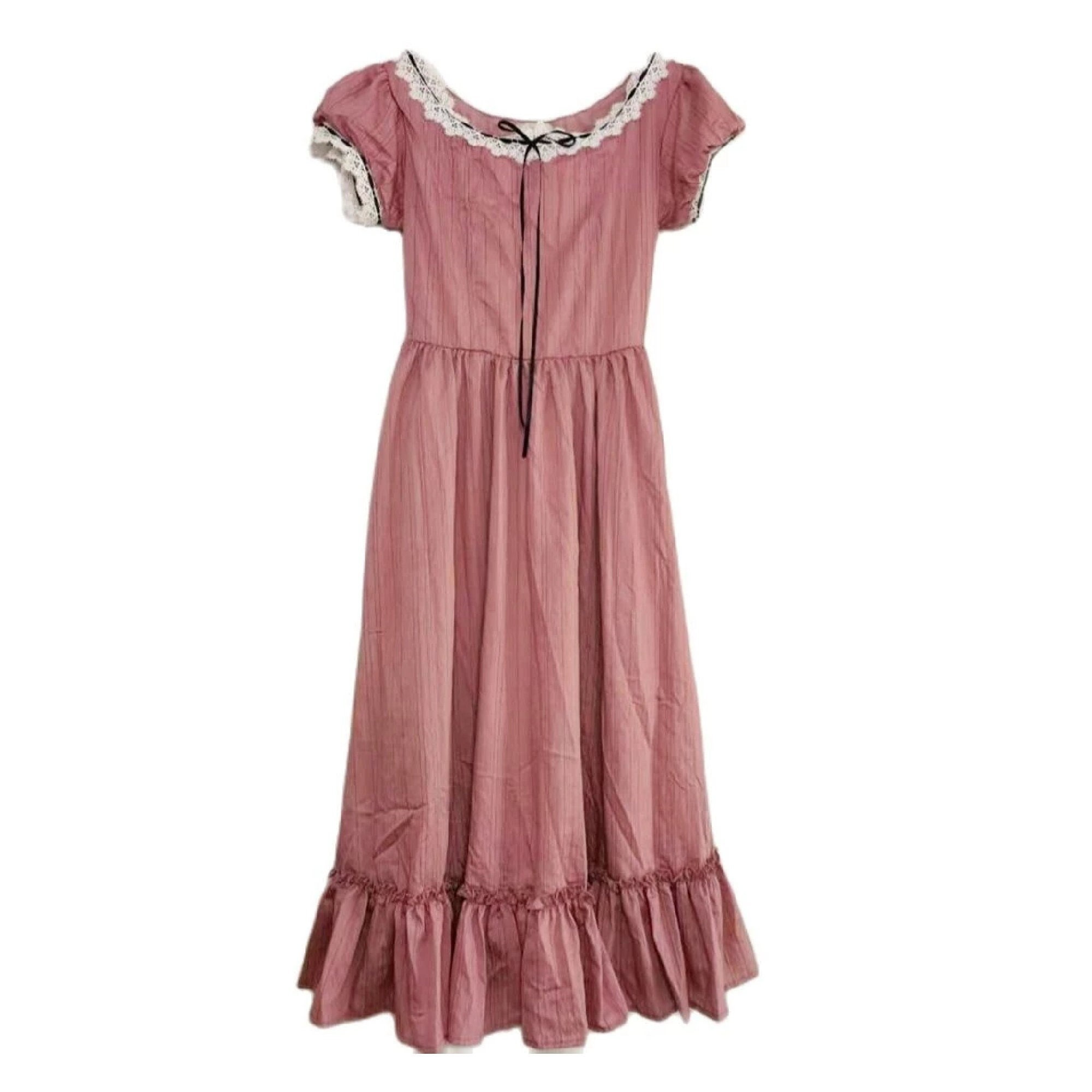 Mediaval Linen Dress Pink Linen Organic Maxi Dress Sustainable - Etsy