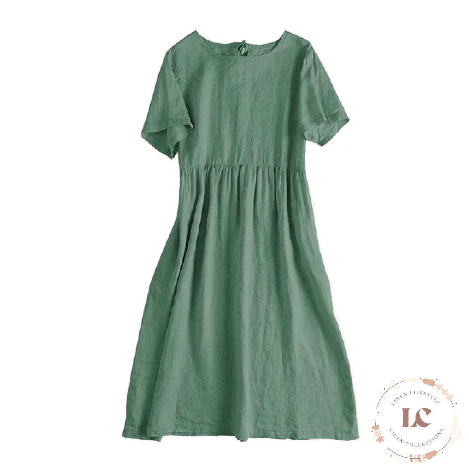 Beginner Sewing Pattern Women Linen Dress Short Sleeve Girl - Etsy