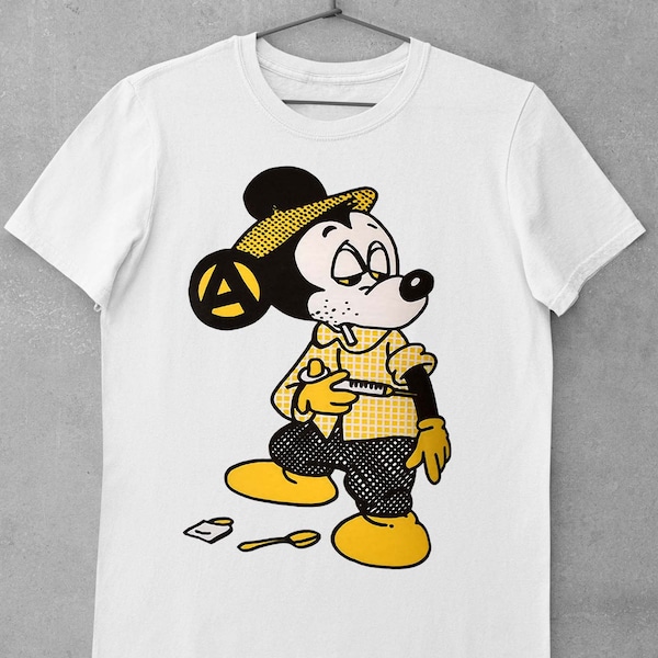 Seditionaries Mickey mouse heroine png,punk tee design, Digital download, Vintage Bootleg style T-shirt printing