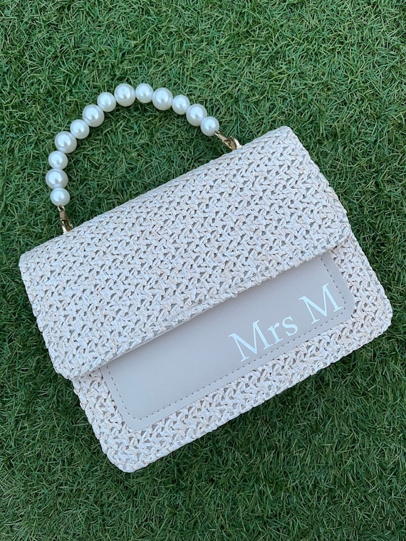 Personalised Pearl Bridal Bag Mrs Bag Bride to Be Bridal Etsy UK