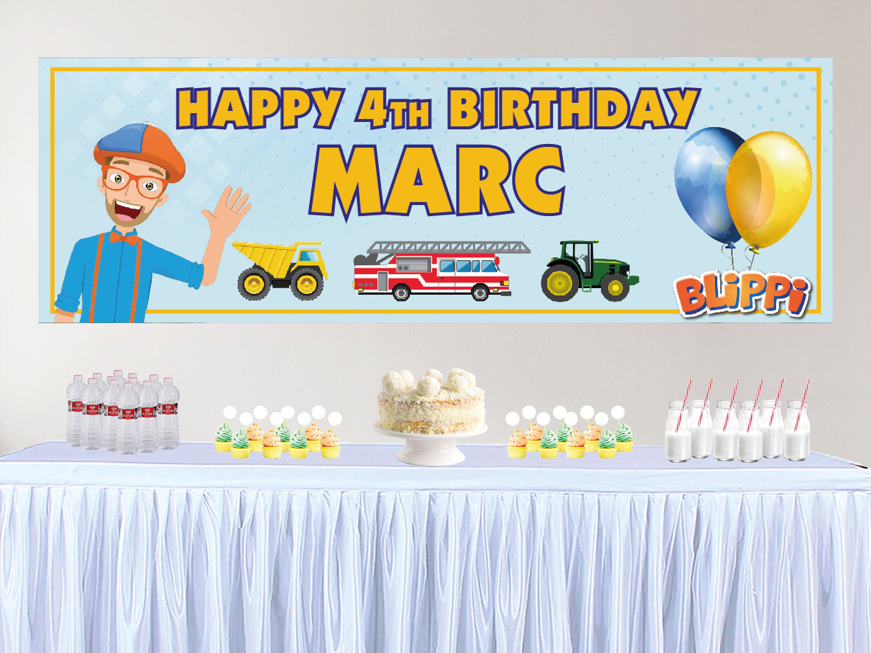 Blippi Backdrop Blippi Birthday Banner Blippi Party Etsy Canada