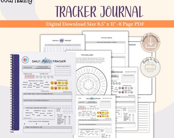 Journal quotidien de suivi de l'humeur - Téléchargement PDF Emotions Sentiments TCC pour adultes, enfants et adolescents Conseiller en thérapie Bien-être, santé mentale