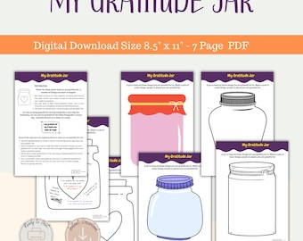 My Gratuity Jar Kids Mental Health Emotional Skills Kids Teens Printable - Mental Health Behaviour Management Schools Therapy Counsellor