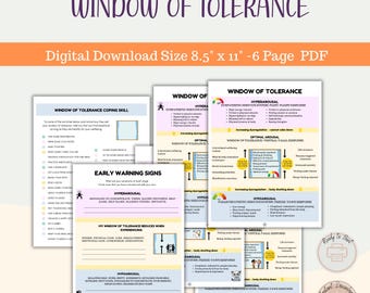 Window of Tolerance Poster: CBT Emotions Handout (Digital Download)