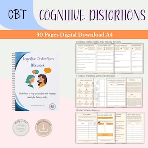 Werkboek cognitieve vervormingen CGT: therapie voor volwassenen, tieners en kinderen (digitale download)