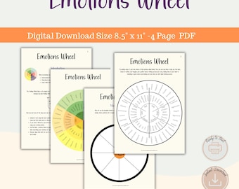 Emotions Wheel Child, Emotional Intelligence, Regulation, CBT, School, Therapy