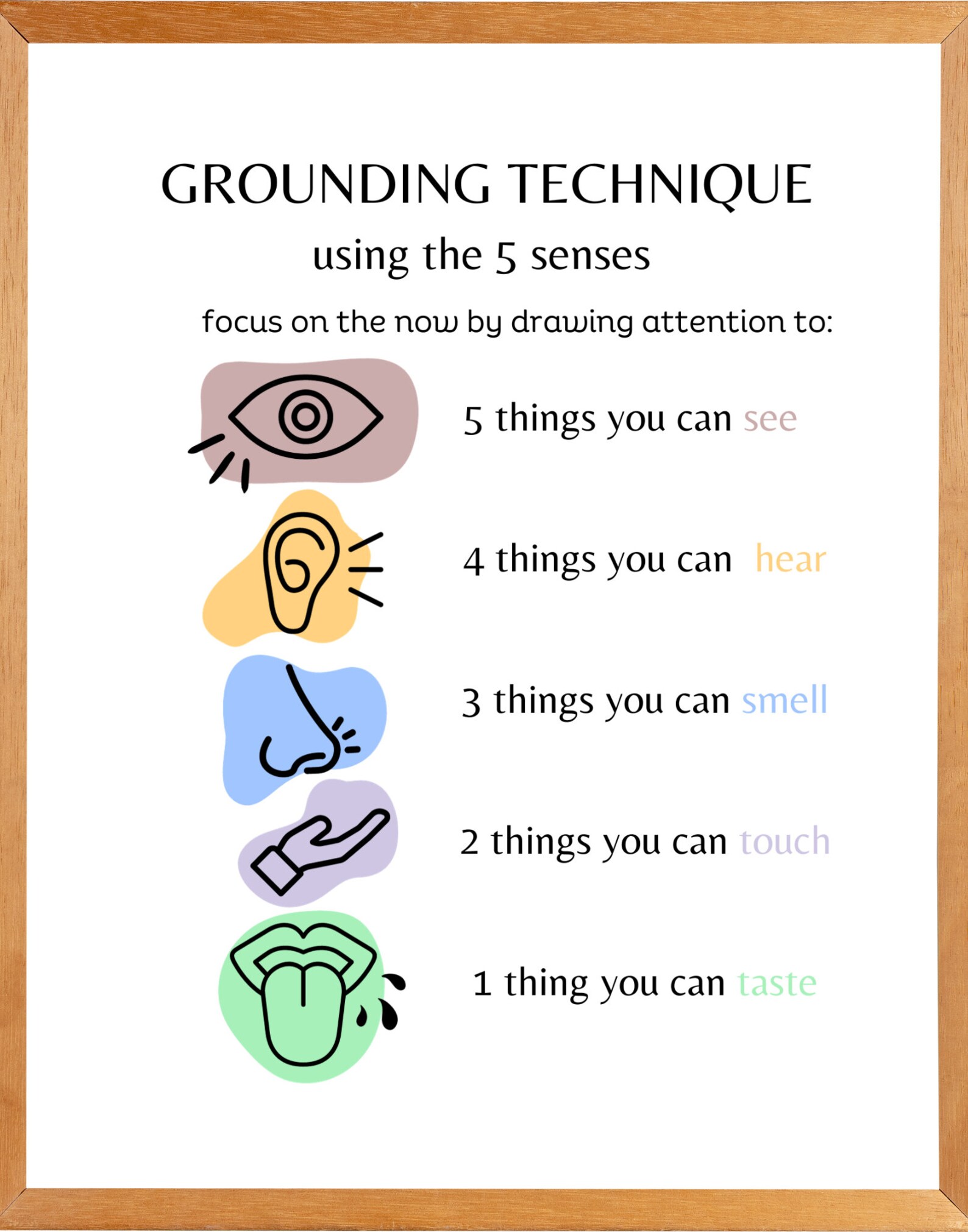 Grounding Technique Using The 5 Senses Poster Handout School Counselor Grounding Technique Using The 5 Senses Poster Handout School Counselor