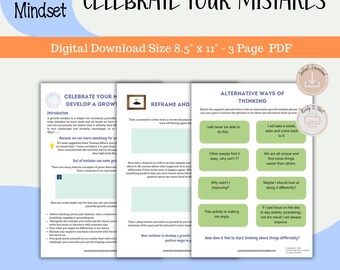 Celebrate Your Mistakes Mental Wellbeing Emotional Skills Kids Teens Printable Behaviour Management Schools Therapy Counsellor