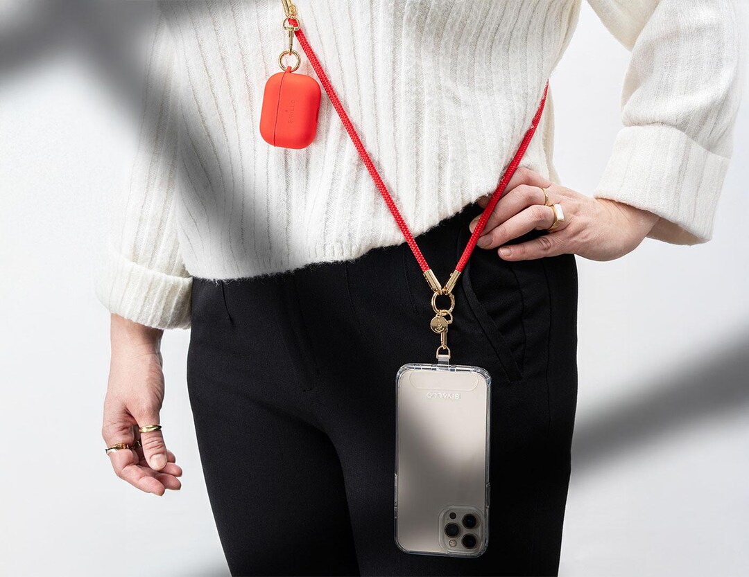 Mobile Robe Chain Red Color Universal Mobile Phone Chain With Carabiner, PPM Rope ...