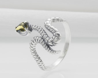 Handmade Animal Snake Ring, Gothic Rattlesnake Open Jewelry, Valentines Gift, Witchy Jewelry, Gift for Women