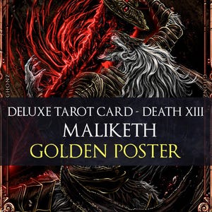 MALIKETH - Poster doré, carte de tarot de luxe (Death XIII)