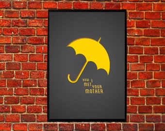 How I Met Your Mother Tv Series Minimal Artwork The Yellow Umbrella Cover hdd Poster