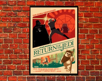 Star Wars Episode VI Return Of The     Jedi artwork alternative retro looks Movie hd Poster