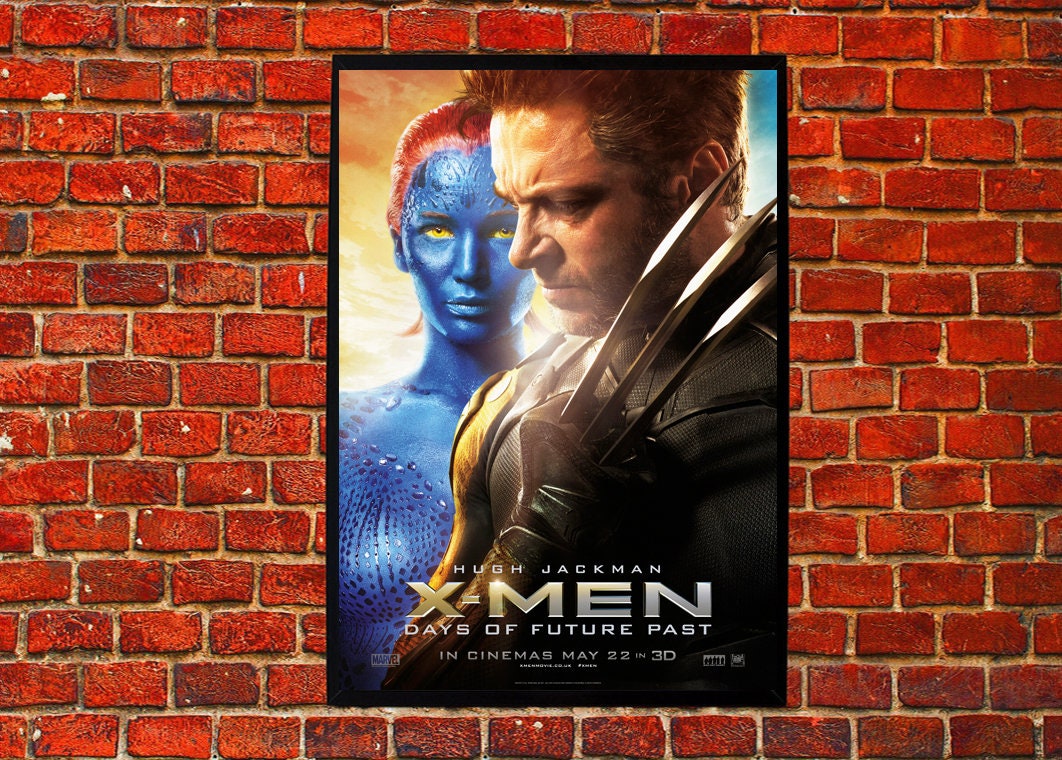 X Men Days Of Future Past Wolverine And Mystique Movie Cover Etsy