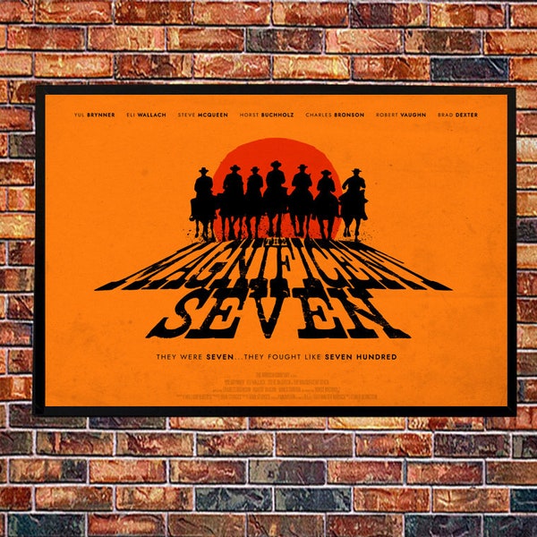 The Magnificent Seven Classic Western Movie Artwork Cover Sie waren sieben... Sie fought Like Seven Hundred hdd Poster