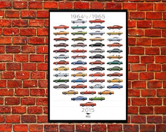 50 Years Ford Mustang anthology shelby muscle car wallpaper home decoration hdd poster