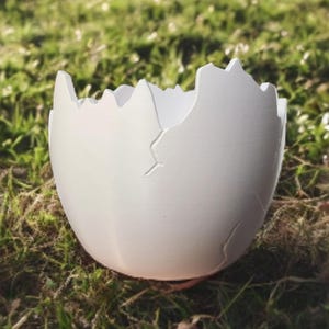 Eggshell Shaped Planter | 3D Printed Planter | Unique Planter | Flower Pot | Gift for Her | Homestead Decor | Porch Planter