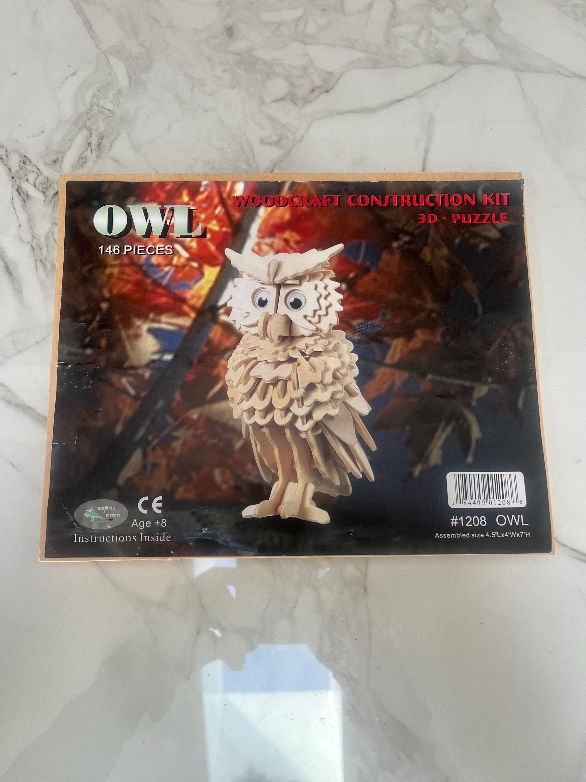 Woodcraft 3D Wooden Puzzle Kit Owl Woodcraft Construction