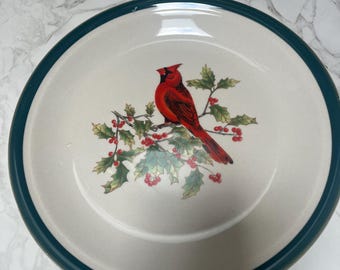 Platos navideños Winter Cardinal de Thomson Pottery, 26 cm (10,25 pulgadas), juego de 4