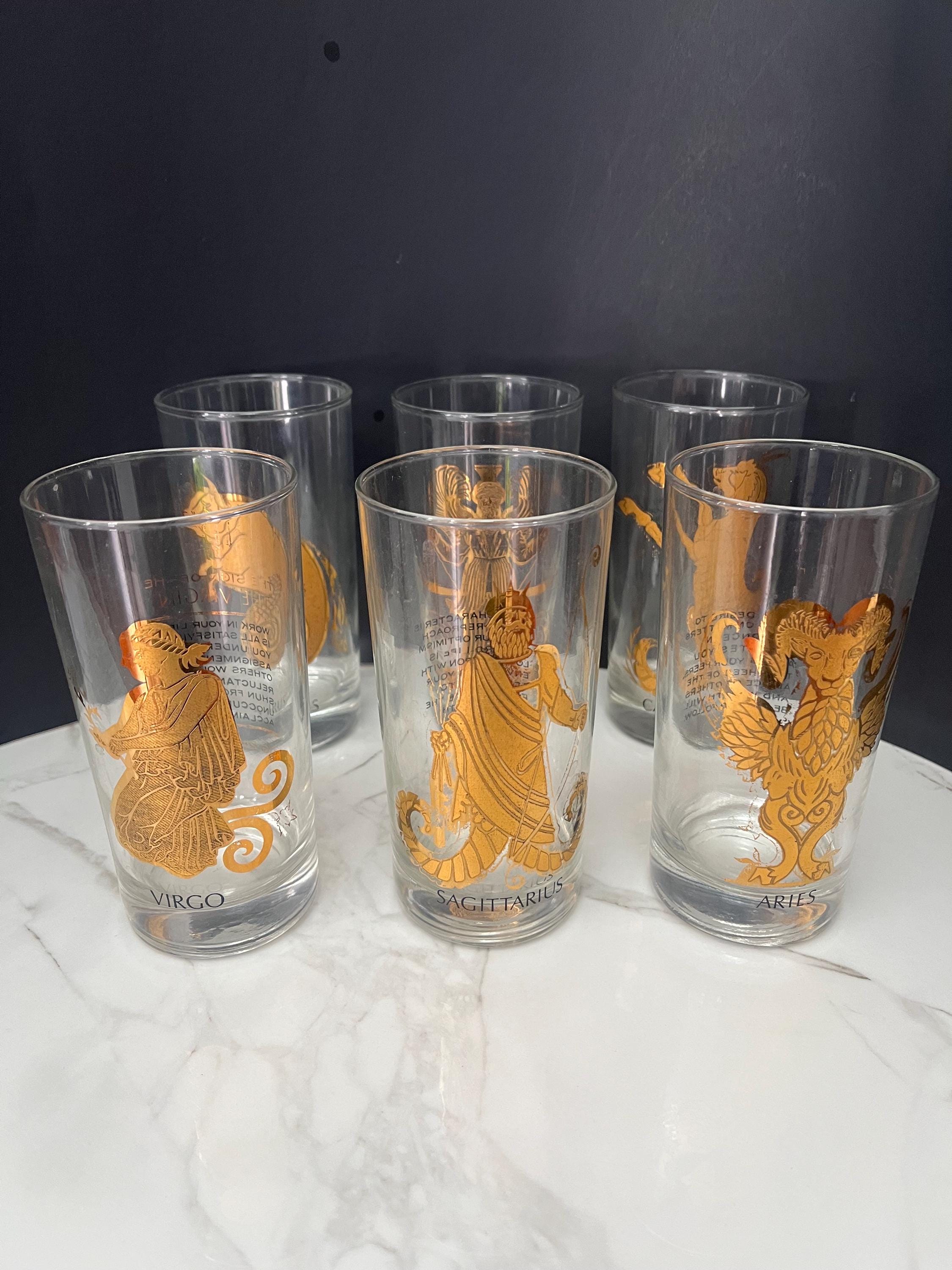 Zodiac Vintage Glassware - Etsy