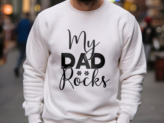 My Dad Rocks Gift For Dady Shirt, Funny Dad Shirt, Fathers Day Gift, New Dad Sweatshirt, Daddy Tee, Gift for daddy, Comfort Colors