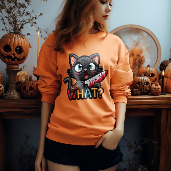 What Halloween Sweater – Halloween Hoodie – Spooky Halloween T-Shirt – black cat lover shirt