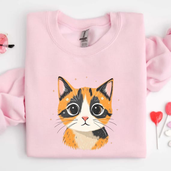 Cute calico cat shirt tortie cat carrot nose T-Shirt for kitty lovers, kawaii pet gift, pastel kitten graphic tee