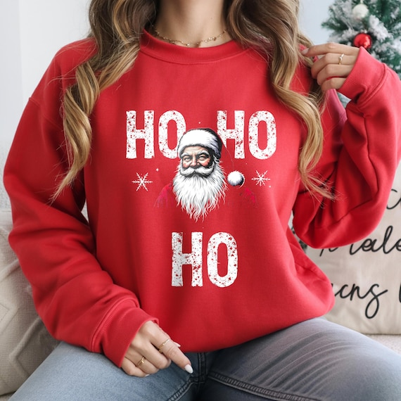 Ugly Funny Christmas Shirt & Sweatshirt, Retro Santa Tee, Christmas Hoodie, Xmas Vibes, Womens Tshirts