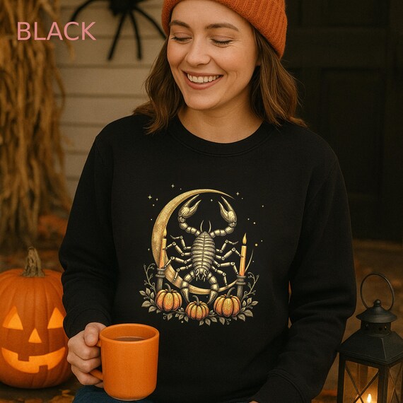Halloween Astrology Scorpion Shirt, Zodiac Moon Phase Tee