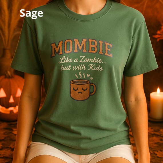 Funny Mom Life Halloween Shirt – Mombie Tee – Spooky Season Top – Cozy Fall Graphic T-Shirt – Gift for Moms