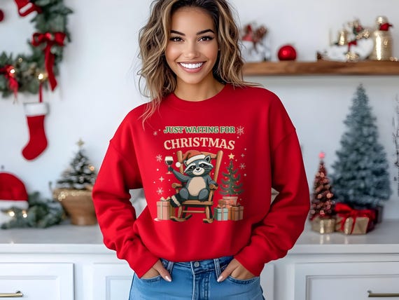 Cute Feral Christmas Sweatshirt– Cozy Holiday Christmas Crewneck, Funny Winter Pullover, Gift for Christmas Lover