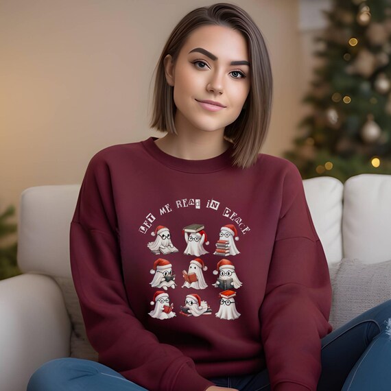 Funny Reader Christmas Shirt – Holiday Book Lover Gift – Bookworm Sweatshirt – Cozy Bookish Sweater – Holiday Reading Shirt Unisex