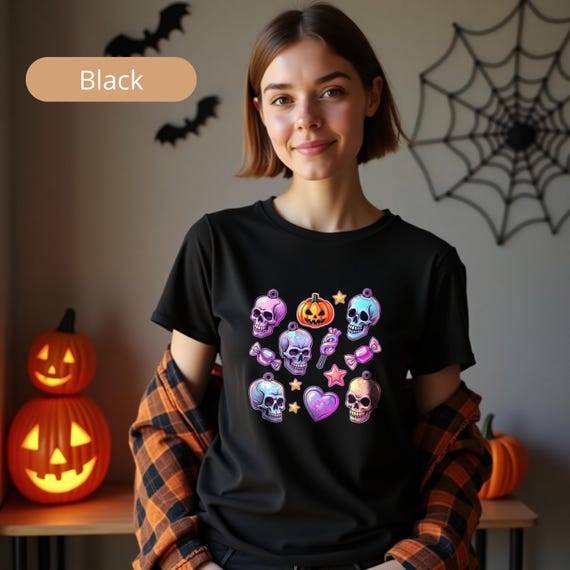 Halloween Shirt – Colorful Candy Skull T-Shirt