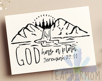 Dios tiene un plan diseños digitales * Jeremías 29:11 Versículo bíblico SVG * Escritura PNG * Descarga instantánea perfecta para Cricut & Silhouette