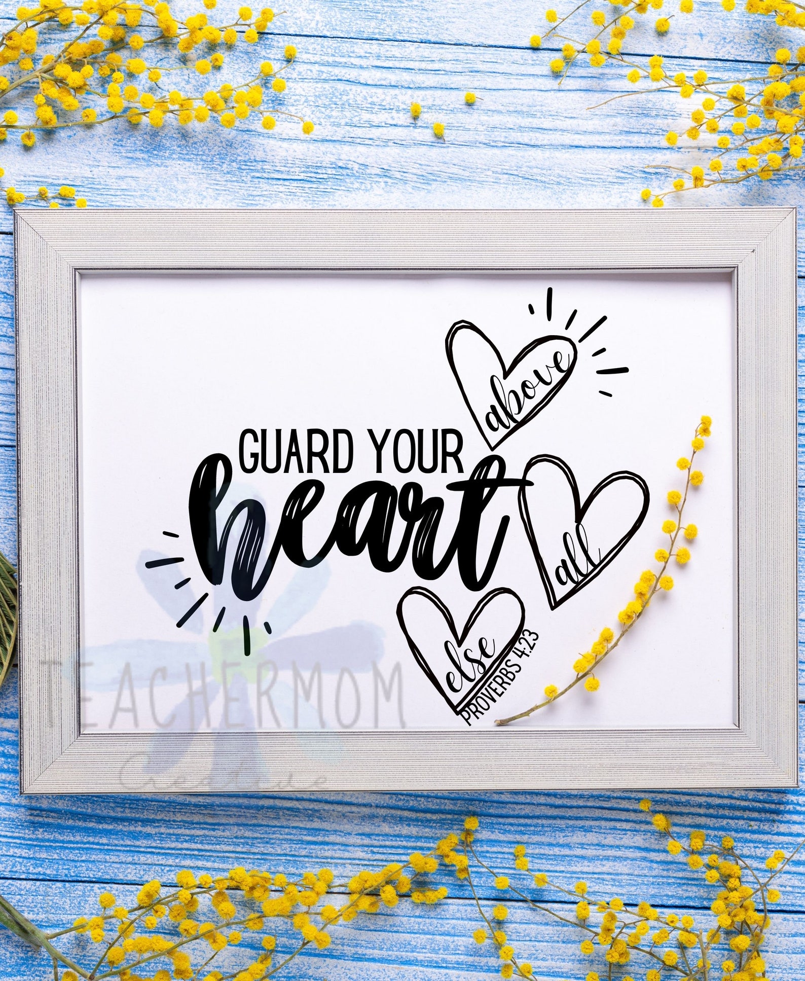Guard Your Heart SVG Scripture Digital Design Proverbs 4:23 Bible Verse ...
